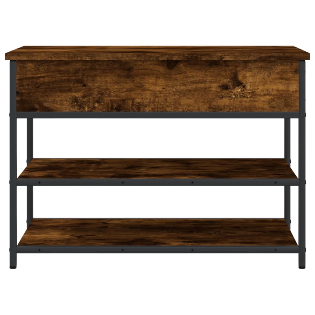 vidaXL Shoe Bench Smoked Oak 70x42.5x50 cm Engineered Wood