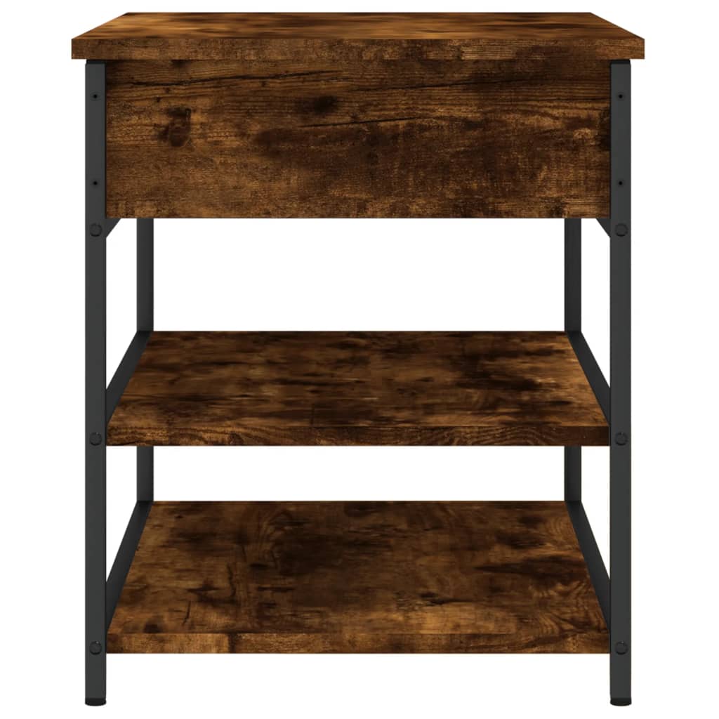 vidaXL Shoe Bench Smoked Oak 70x42.5x50 cm Engineered Wood