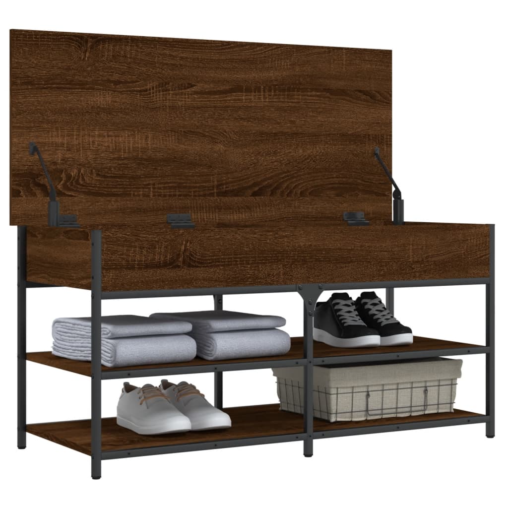 vidaXL Shoe Bench Brown Oak 100x42.5x50 cm Engineered Wood