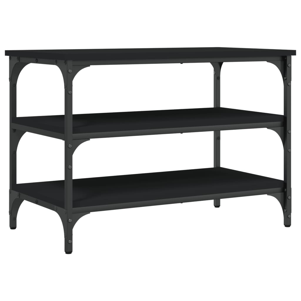 vidaXL Shoe Bench Black 70x38.5x49 cm Engineered Wood