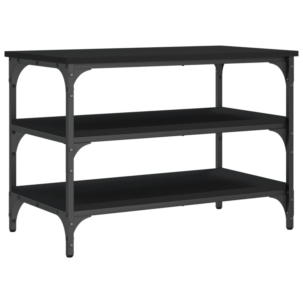 vidaXL Shoe Bench Black 70x38.5x49 cm Engineered Wood