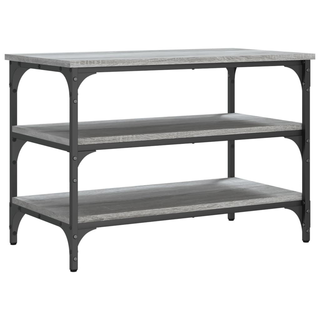 vidaXL Shoe Bench Grey Sonoma 70x38.5x49 cm Engineered Wood