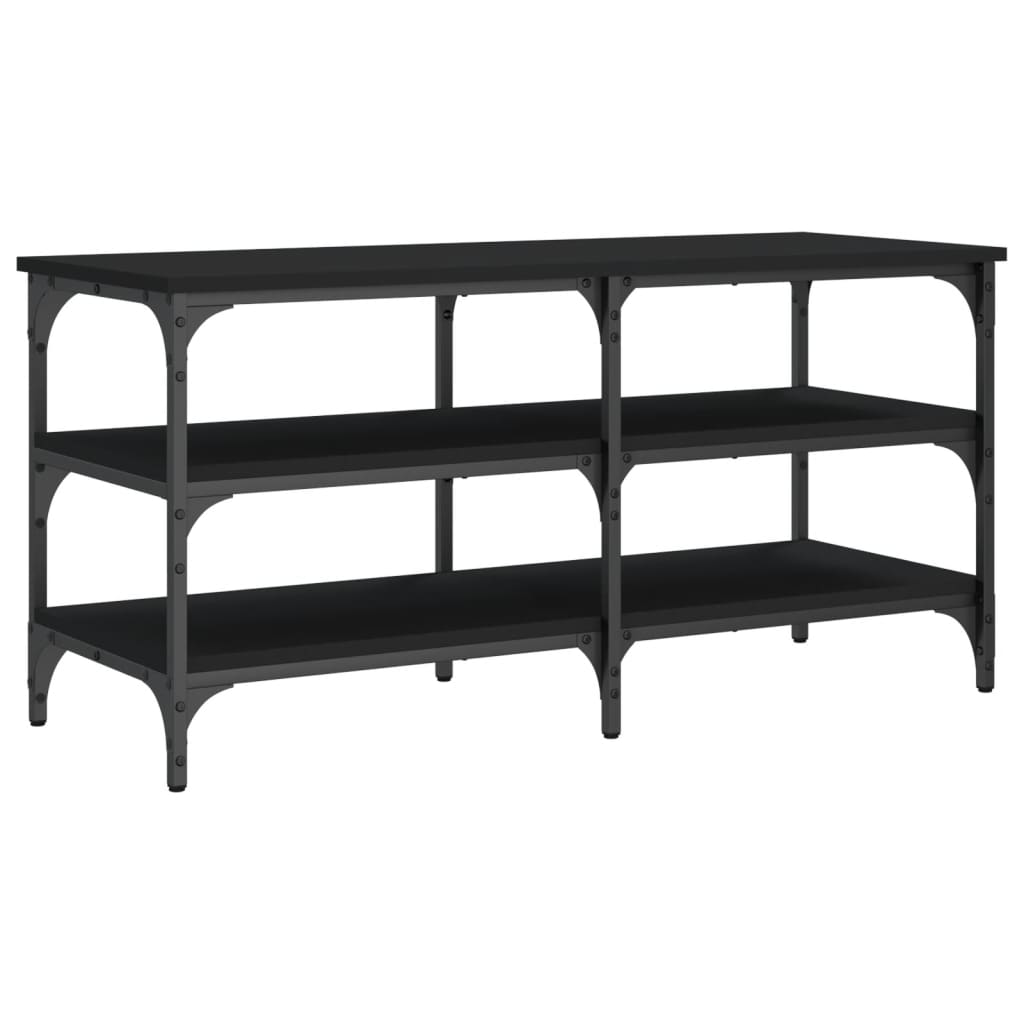 vidaXL Shoe Bench Black 100x38.5x49 cm Engineered Wood