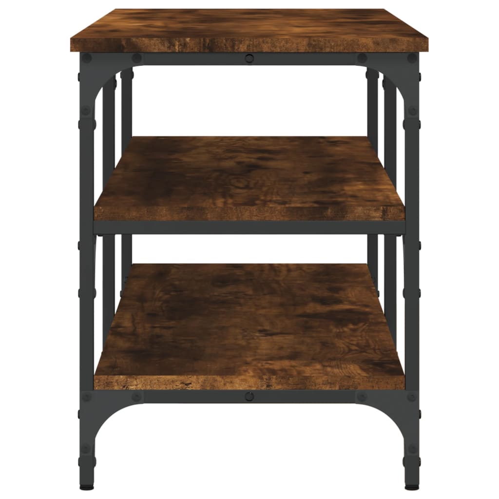 vidaXL Shoe Bench Smoked Oak 100x38.5x49 cm Engineered Wood