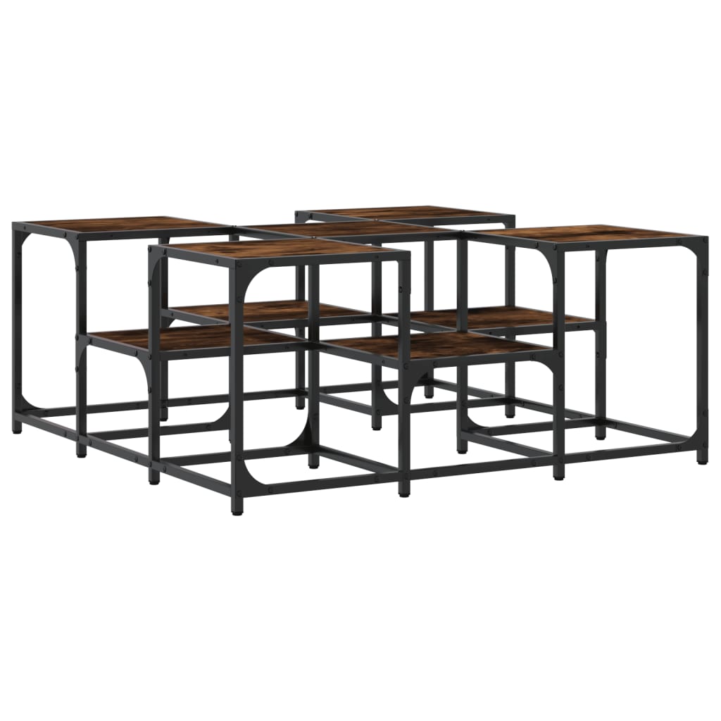 Coffee Table Smoked Oak 91x91x40 cm Engineered Wood