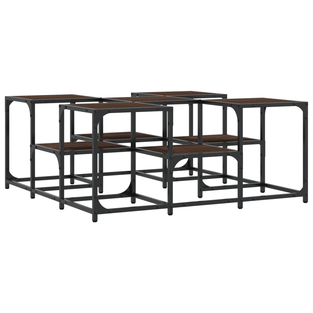 Coffee Table Brown Oak 91x91x40 cm Engineered Wood