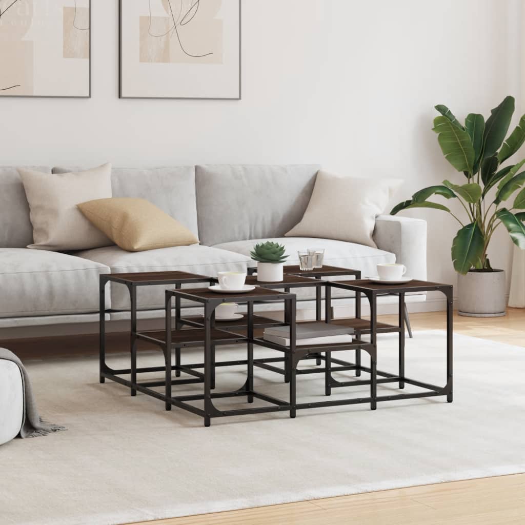 Coffee Table Brown Oak 91x91x40 cm Engineered Wood