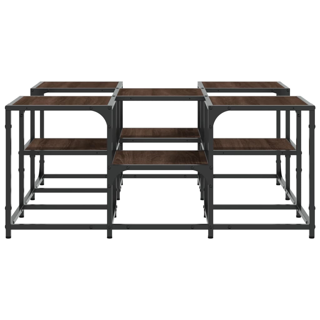 Coffee Table Brown Oak 91x91x40 cm Engineered Wood