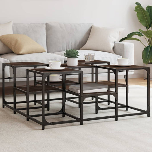 Coffee Table Brown Oak 91x91x40 cm Engineered Wood