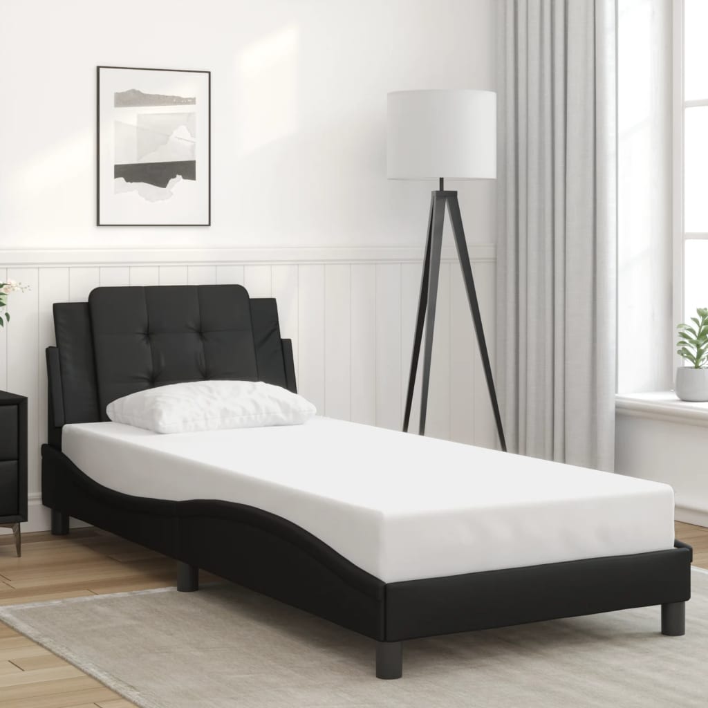 vidaXL Bed Frame without Mattress Black 80x200 cm Faux Leather