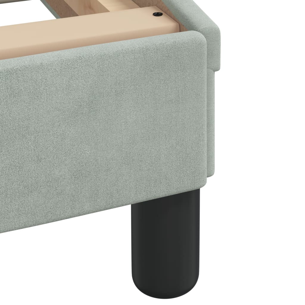 Bed with Mattress "Dover" Light Grey Single Velvet