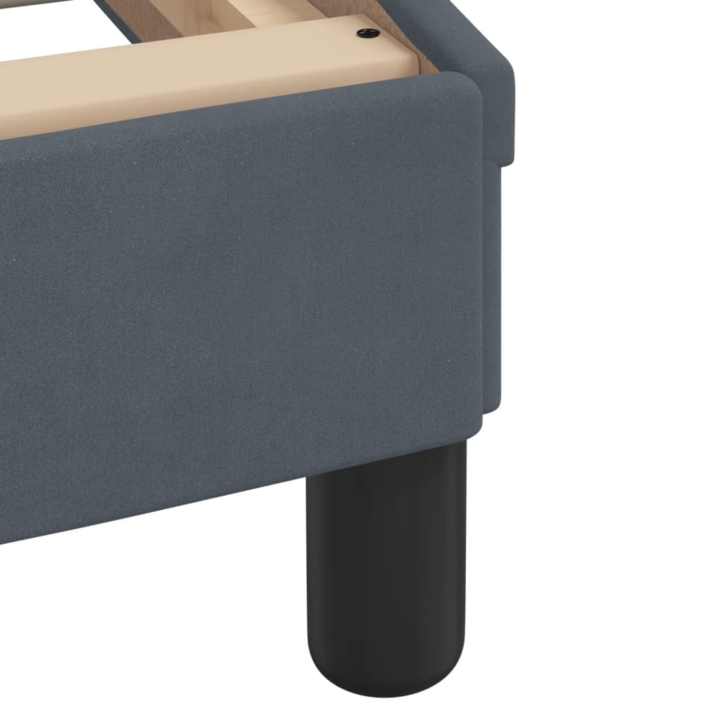 Bed with Mattress "Dover" Dark Grey Single Velvet
