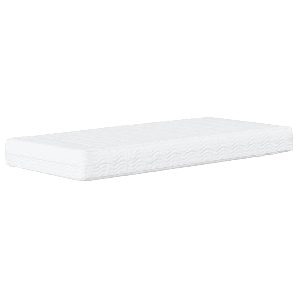 Bed with Mattress "Dover" Black and White Single Faux Leather