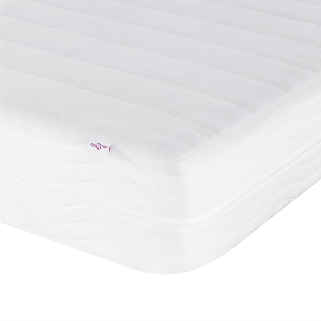 Bed with Mattress "Dover" Black and White Single Faux Leather