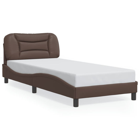 vidaXL Bed Frame with LED without Mattress Brown 80x200 cm