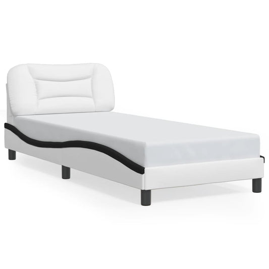 vidaXL Bed Frame with LED without Mattress White and Black 80x200 cm