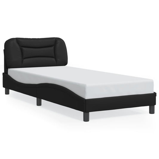 vidaXL Bed Frame with LED without Mattress Black 90x190 cm Single