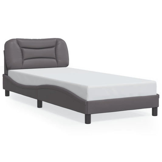 vidaXL Bed Frame with LED without Mattress Grey 90x190 cm Single