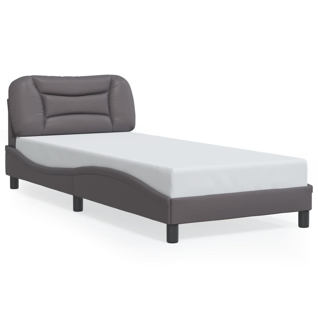 vidaXL Bed Frame with LED without Mattress Grey 90x200 cm