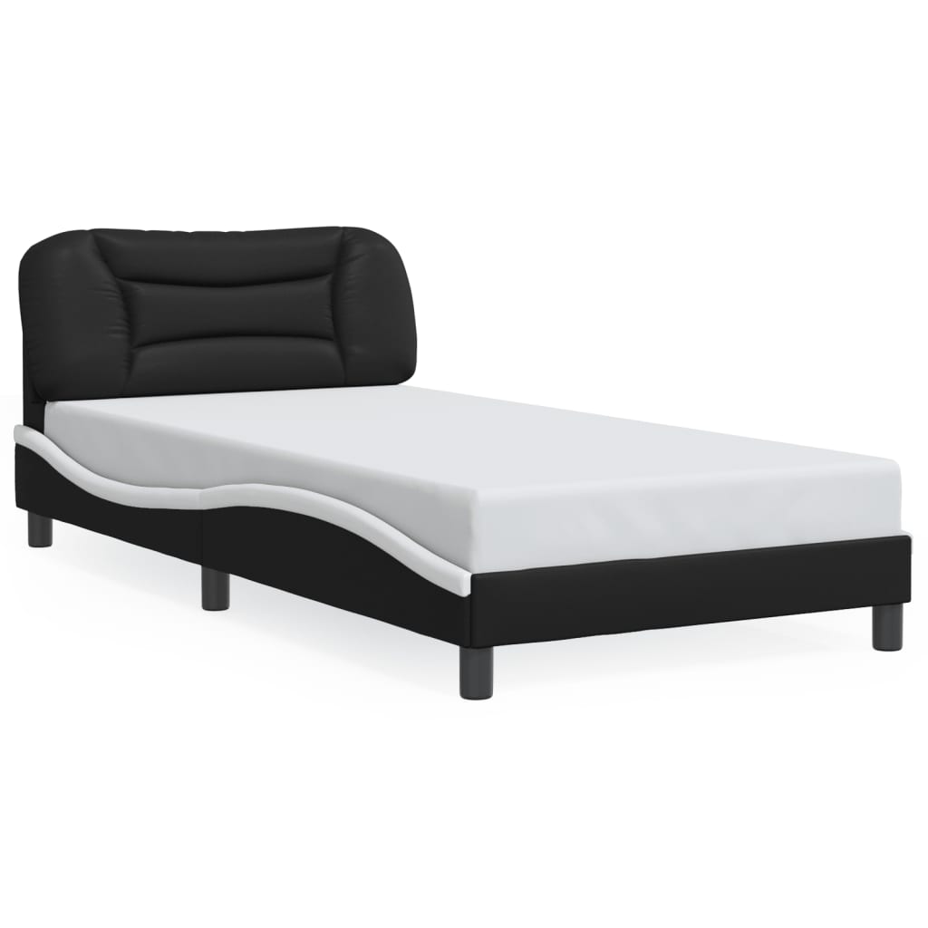 vidaXL Bed Frame with LED without Mattress Black and White 100x200 cm