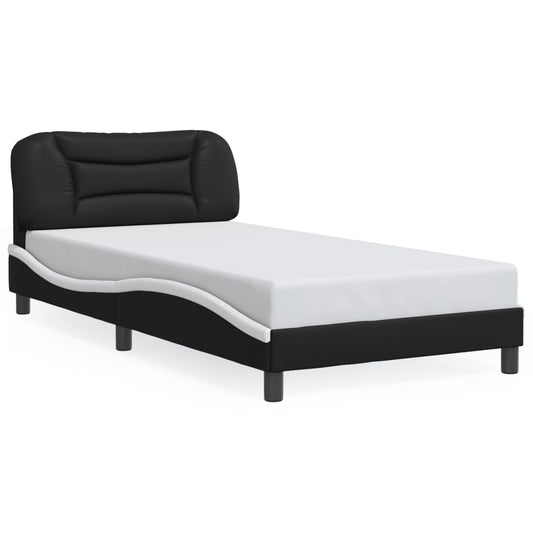 vidaXL Bed Frame with LED without Mattress Black and White 100x200 cm