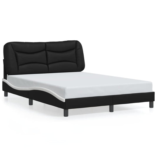 vidaXL Bed Frame with LED without Mattress Black and White 120x200 cm