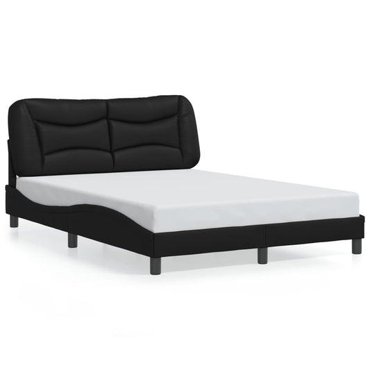 vidaXL Bed Frame with LED Lights Black 140x190 cm Faux Leather