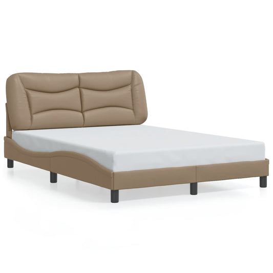 vidaXL Bed Frame with LED without Mattress Cappuccino 140x190 cm