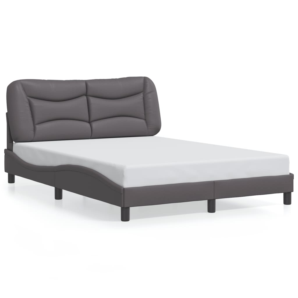 vidaXL Bed Frame with LED without Mattress Grey 140x200 cm