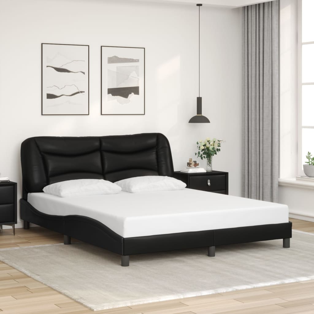 vidaXL Bed Frame with LED without Mattress Black 160x200 cm