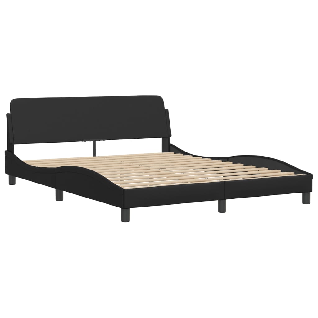 vidaXL Bed Frame with LED without Mattress Black 160x200 cm