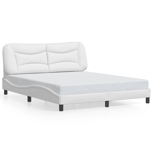 vidaXL Bed Frame with LED without Mattress White 160x200 cm