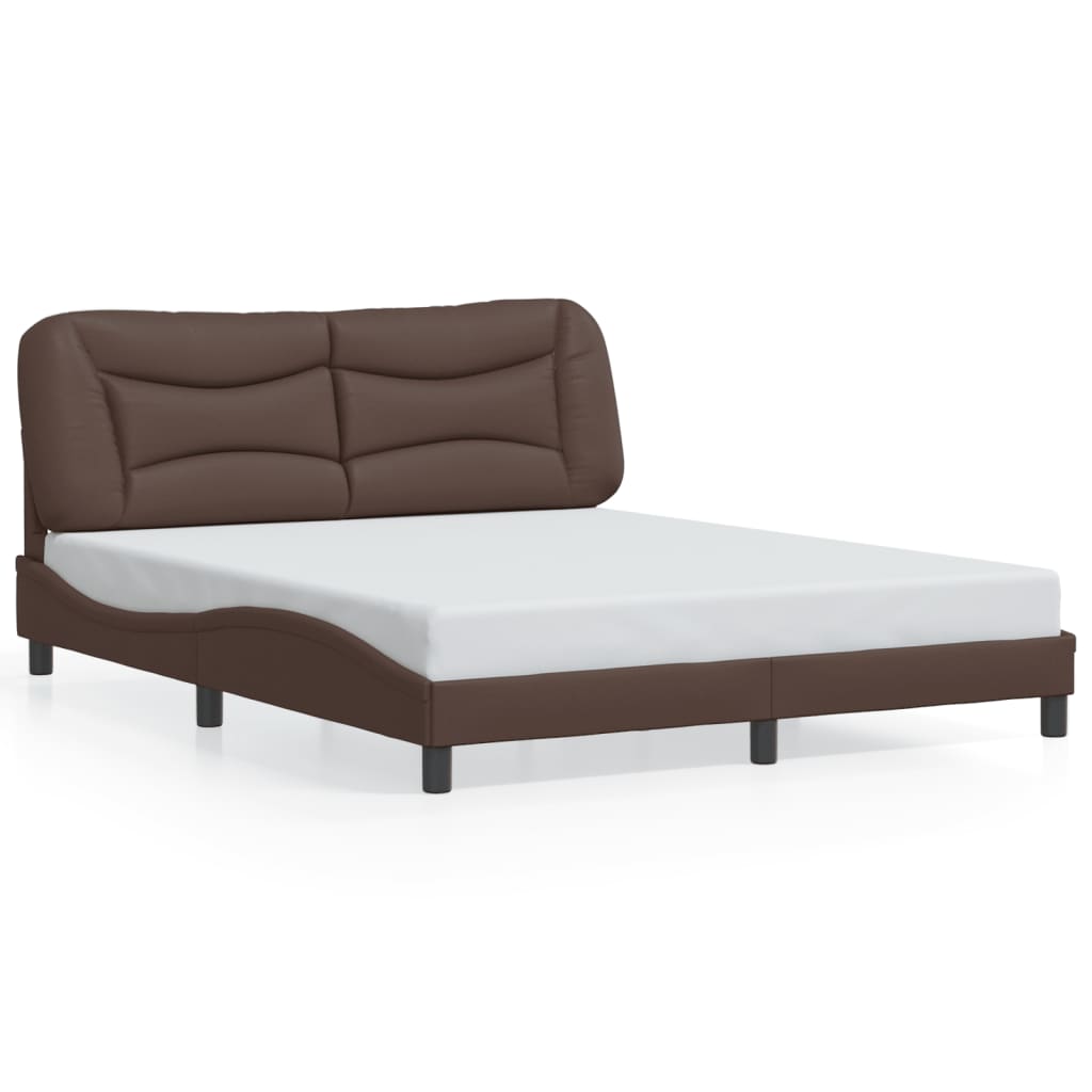 vidaXL Bed Frame with LED without Mattress Brown 160x200 cm