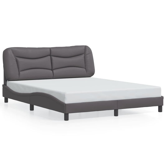 vidaXL Bed Frame with LED without Mattress Grey 160x200 cm