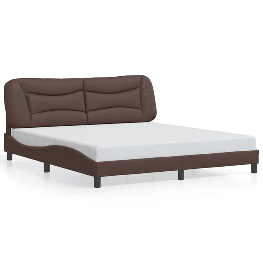 vidaXL Bed Frame with LED without Mattress Brown 180x200 cm Super King