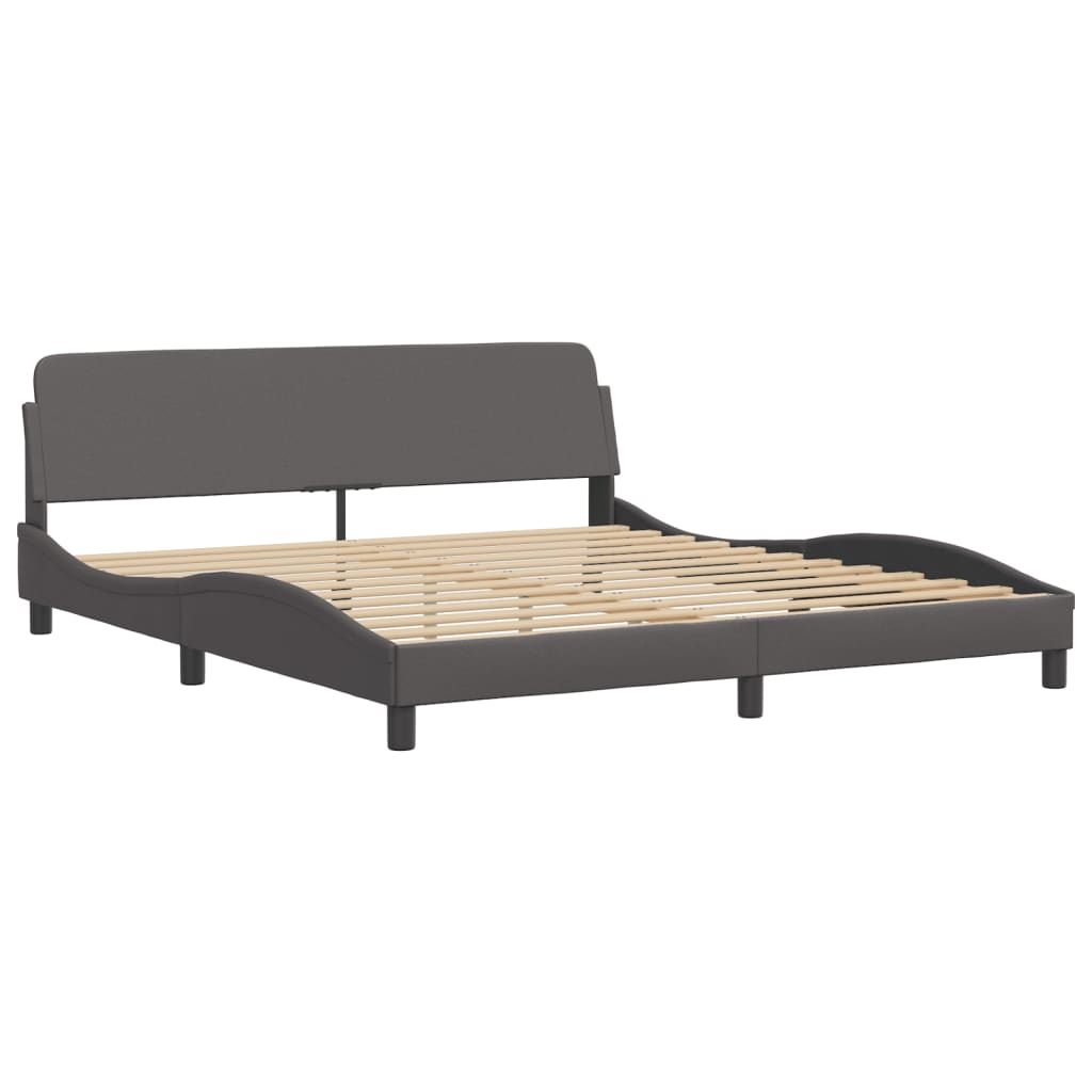 vidaXL Bed Frame with LED without Mattress Grey 180x200 cm Super King