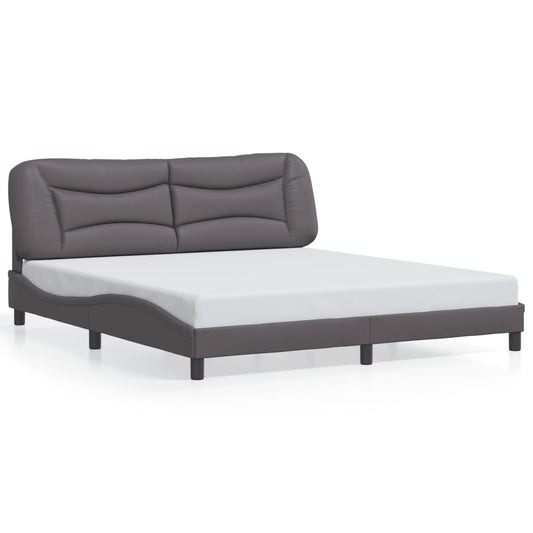 vidaXL Bed Frame with LED without Mattress Grey 180x200 cm Super King