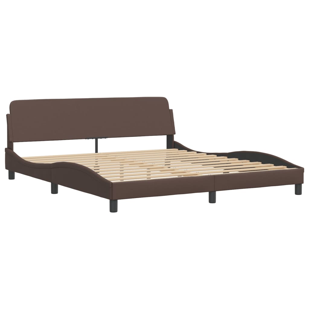 vidaXL Bed Frame with LED without Mattress Brown 180x200 cm Super King