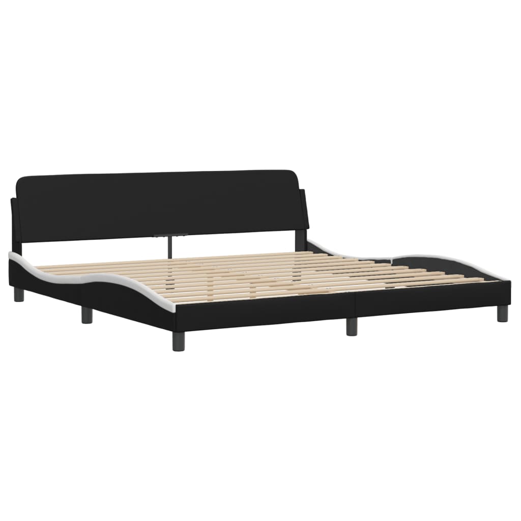 vidaXL Bed Frame with LED without Mattress Black and White 200x200 cm