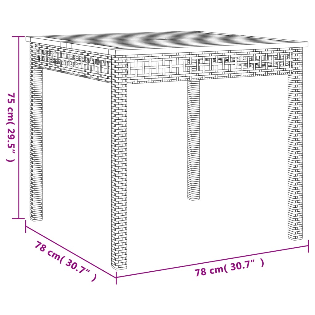 Garden Dining Set | Grey | PE Rattan | 4 Seater