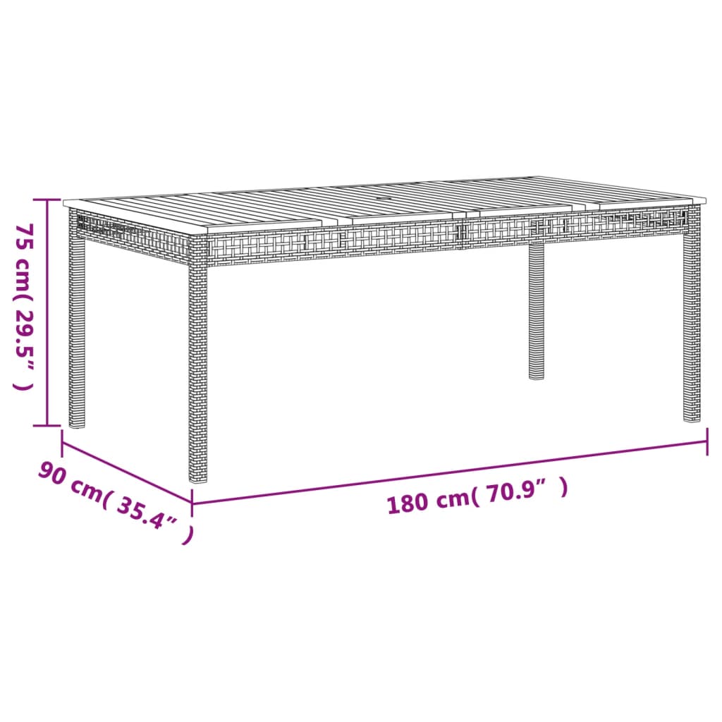 Garden Dining Set | Grey | PE Rattan | Large | UV-resistant materials