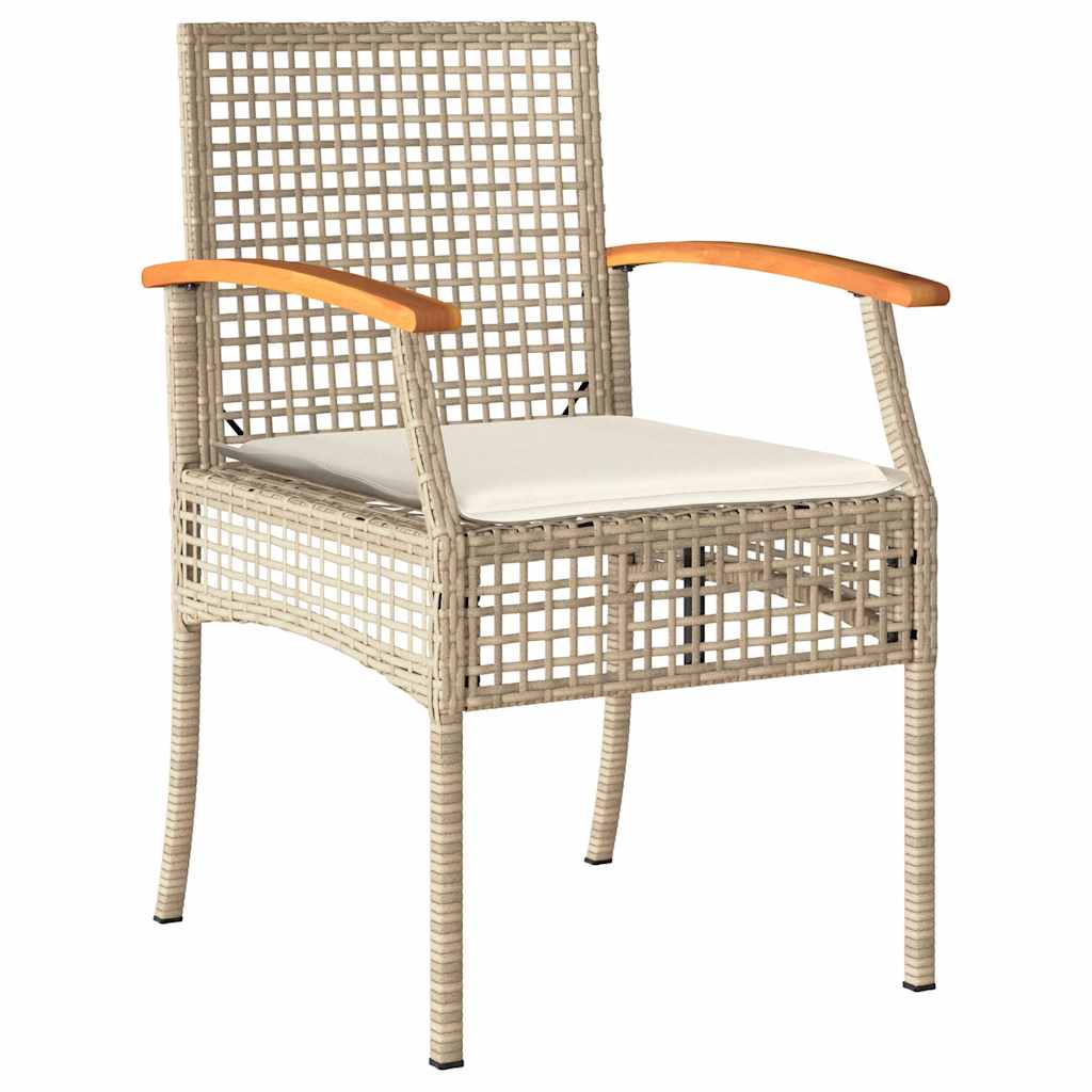 Garden Dining Set | Beige | PE Rattan | 5 Piece | Removable Covers
