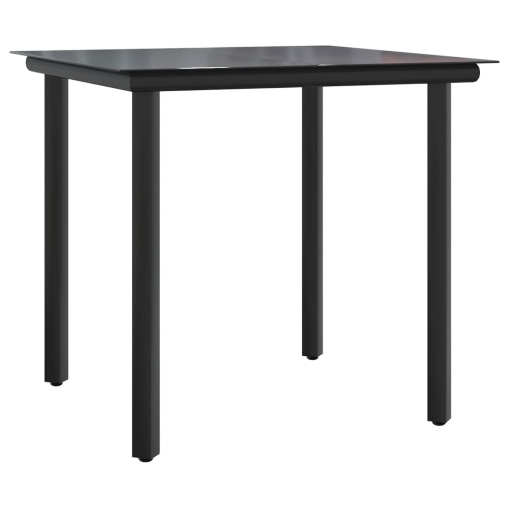 Garden Dining Set | Table: Black, Chair: Black, Cushion: Cream White