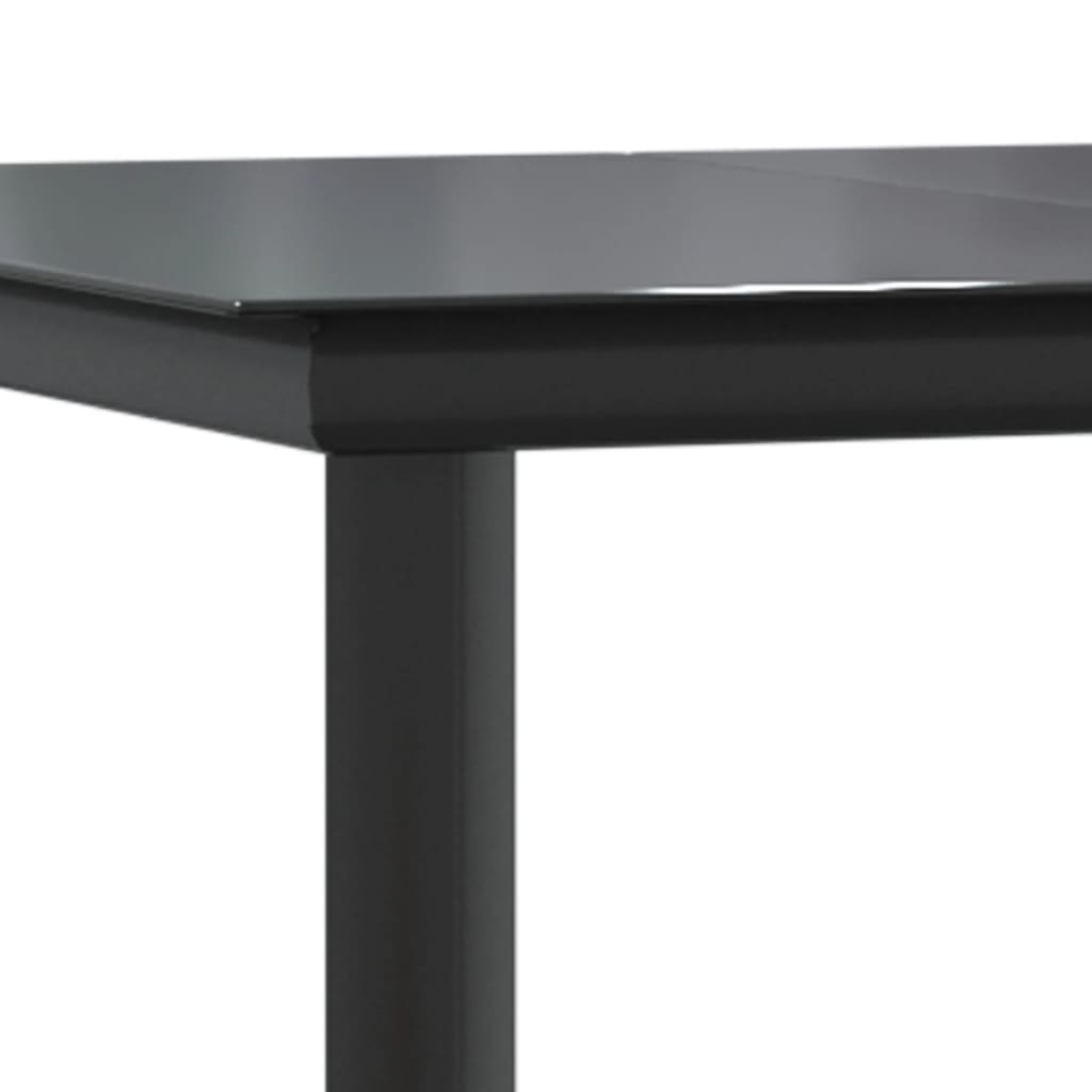 Garden Dining Set | Table: Black, Chair: Black, Cushion: Cream White