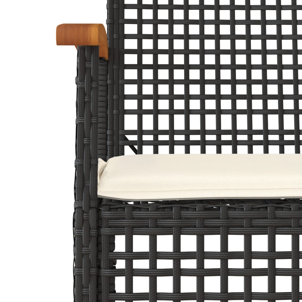 Garden Dining Set | Black | PE rattan | Five-piece set