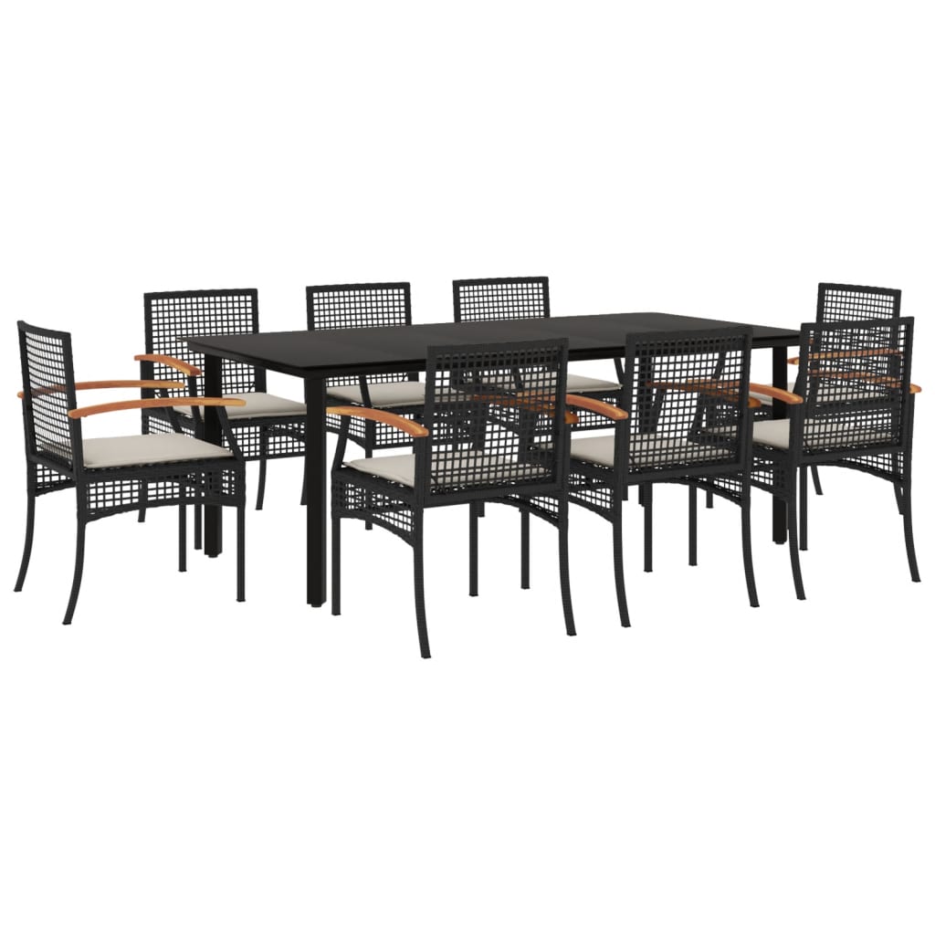 Garden Dining Set | Black, Cream White