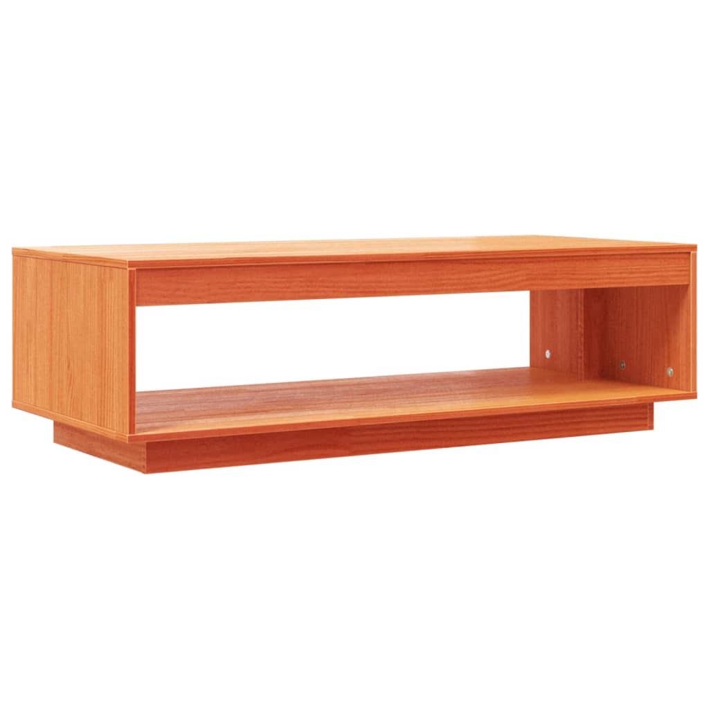 Coffee Table Wax Brown 110x50x33,5 cm Solid Wood Pine