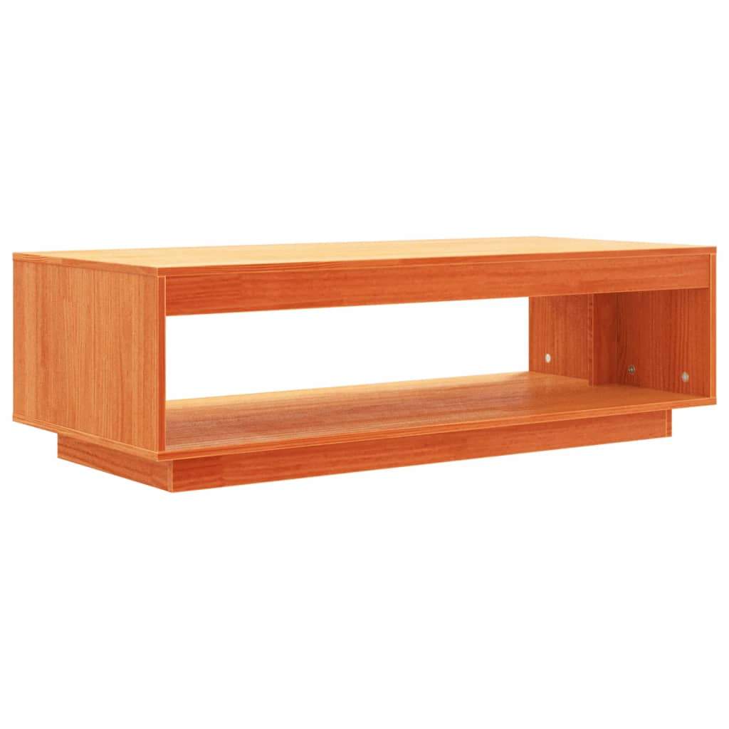 Coffee Table Wax Brown 110x50x33,5 cm Solid Wood Pine