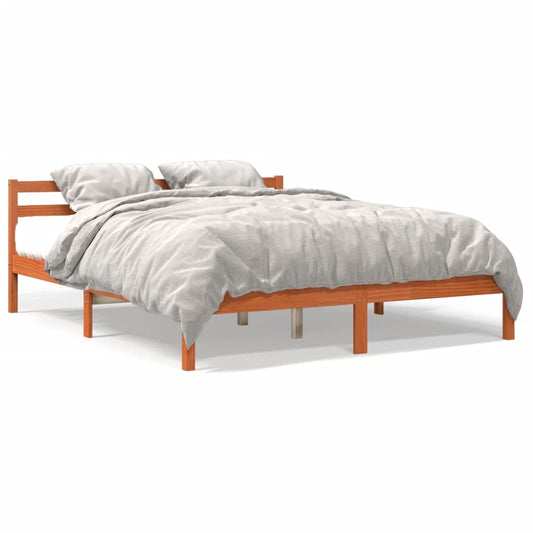 vidaXL Bed Frame without Mattress Wax Brown 180x200 cm Super King Solid Wood Pine