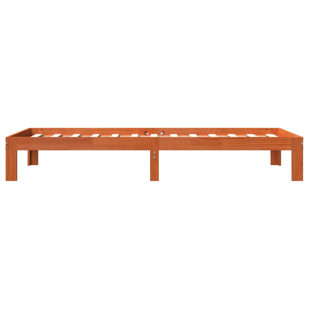 Bed Frame without Mattress Wax Brown 75x190 cm Small Single Solid Wood Pine